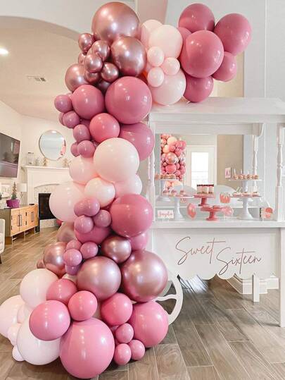 96pcs Decorative Balloon Arch Kit, Wedding Balloon Garland Background Decoration, For Party Decor,Christmas