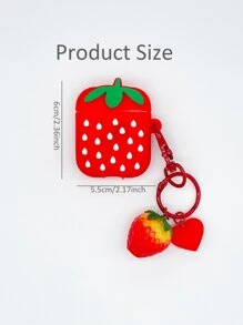 Strawberry Design Case Compatible With AirPods - Multicolor - View 3
