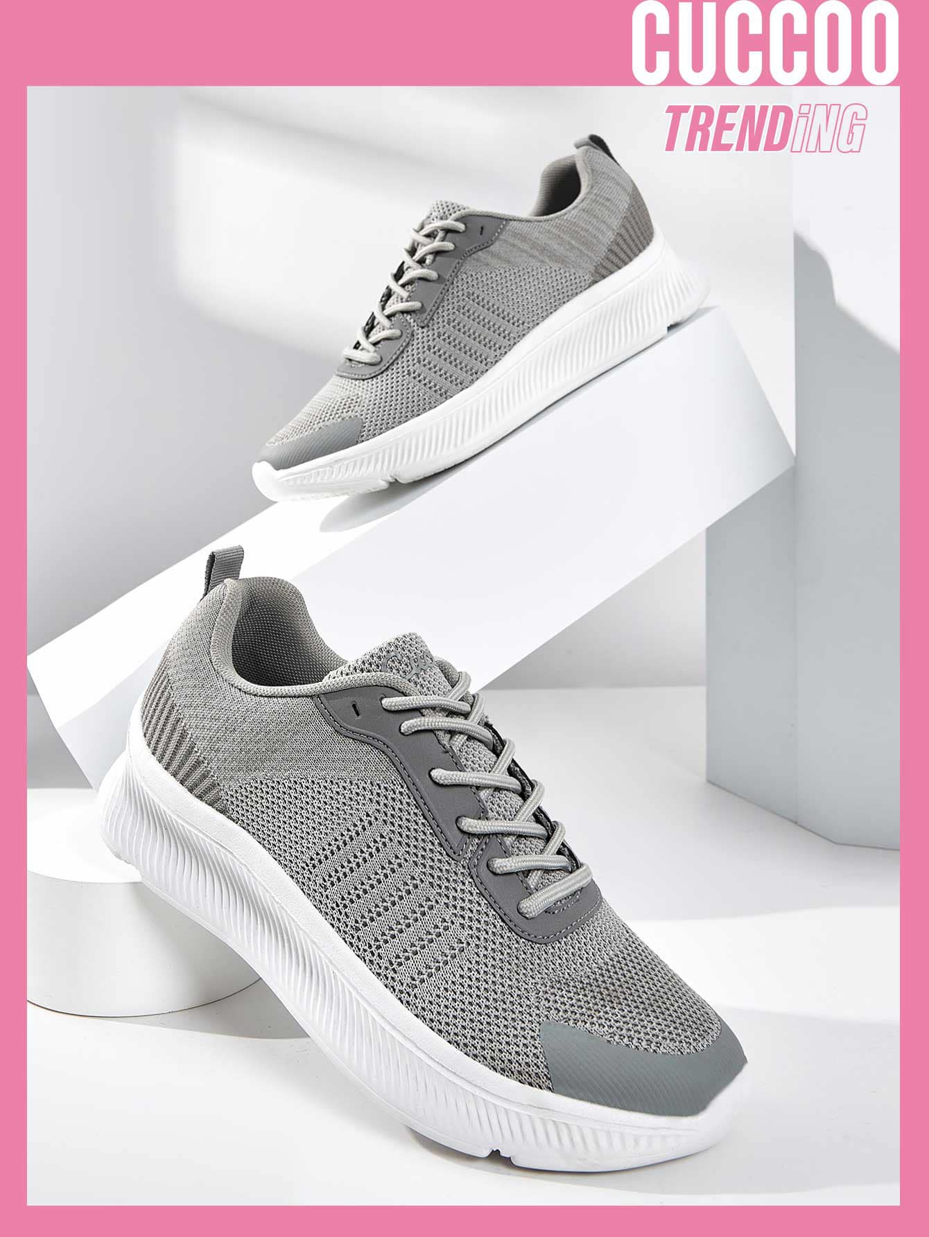 CUCCOO BASICS Minimalist Breathable Running Shoes - Grey - View 1