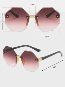 Niños Gafas de moda sin montura geométrico - Marrón - Ver 5