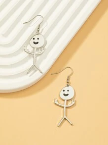卡通人物耳墜 - 銀色 - 查看 2