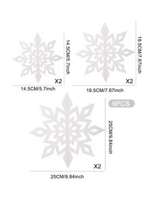 6入組聖誕雪花形狀花環 - 白色 - 查看 3
