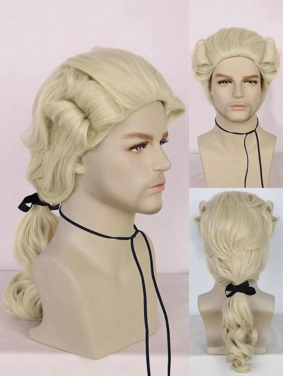 Peluca sintética cosplay largo ondulado - Beis - Ver 1