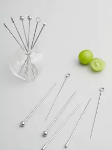 3 piezas Tenedor de fruta de acero inoxidable - Plateado - Ver 2