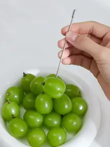 3 piezas Tenedor de fruta de acero inoxidable - Plateado - Ver 4