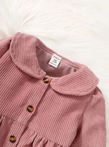 嬰兒娃娃領燈芯絨連衣裙附包 - 藕粉色 - 查看 3