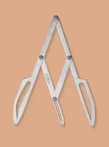 ATOMUS 1件不锈钢微槽眉毛平衡定位等距三角形眉形尺，黄金比例卡尺化妆工具 - 銀色 - 查看 1