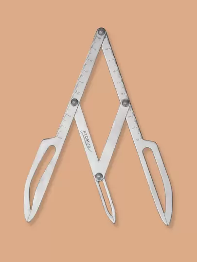 ATOMUS 1pc Stainless Steel Microgroove Eyebrow Balance Positioning Equidistant Triangle Eyebrow Shaping Ruler, Golden Ratio Caliper Makeup Tool