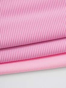 SHEIN Unity High Low Hem Crop Top & Letter Graphic Cami Romper - Pink - View 5