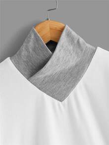 SHEIN Boys Contrast Collar Colourblock Tee - White - View 3