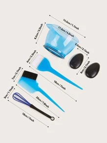 Bộ dụng cụ nhuộm tóc 6 cái Blue Hair Baking Bowl Earmuff Comb Brush Brush Blender - Màu xanh lam - Xem 5