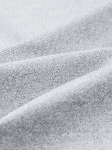 Manfinity Homme Men Slit Hem Drawstring Hoodie - Light Grey - View 4