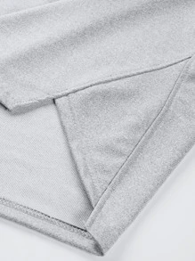 Manfinity Homme Men Slit Hem Drawstring Hoodie - Light Grey - View 7