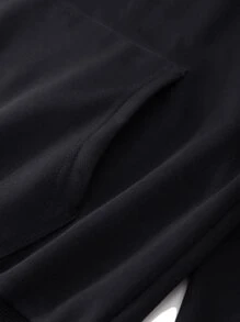 Manfinity Áo nỉ Nam Dây kéo Túi Lá thư Giải trí - màu đen - Xem 4