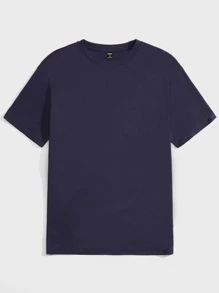 Manfinity VCAY Tops Nam Hoạt hình Lá thư Giải trí - Màu xanh hải quân - Xem 2