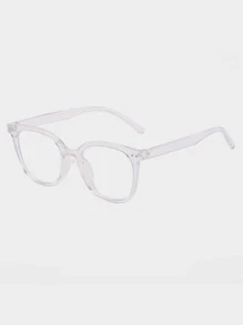 1 Pc Men's Classic Rice Nail Square Back To School Flat Eyeglasses Clear Glasses Accessories - Clear - View 2