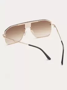 1 Pc Men's Flat Top Goggle Fashion Eyewear For Outdoor Use Elegant Shades Accessories Beach Accessories Glasses Shades Looks Street Style And Suit For Sweater Jacket Sweatshirt Hoodie Leather Pants And Cargo Pants For Summer Beach Vacation,Outdoor,Travel - Brown - View 2