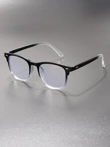 1 Pair Men's Classic Square "Back To School" Black Eyeglasses, Clear Lenses For Computer, TV, Gaming, Smartphone Use, Eye Protection Against Visual Fatigue - Multicolor - View 3