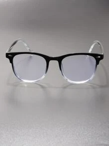 1 Pair Men's Classic Square "Back To School" Black Eyeglasses, Clear Lenses For Computer, TV, Gaming, Smartphone Use, Eye Protection Against Visual Fatigue - Multicolor - View 5