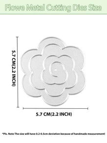 1入組鐵質切割模具家用花卉設計DIY蝕刻模板工藝模具 - 銀色 - 查看 2