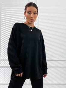 SHEIN Unity Áo thun nữ Lá thư Giải trí - màu đen - Xem 3