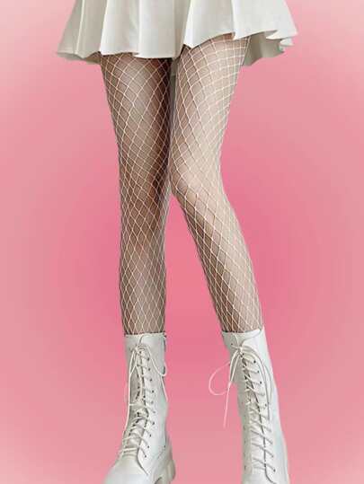 Solid Fishnet Tights
