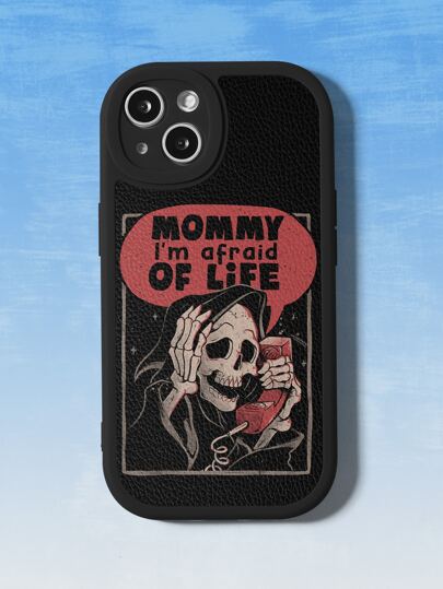 Eduely Letter & Skull Pattern Phone Case