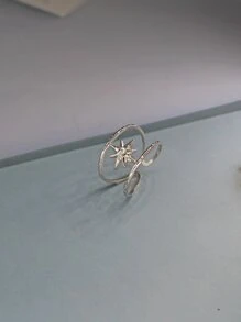 Pierścionek mankietowy z gwiazdą - Srebro - Zobacz 2