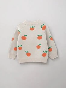 Baby Orange Pattern Raglan Sleeve Jumper - Apricot - View 2