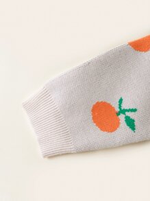 Baby Orange Pattern Raglan Sleeve Jumper - Apricot - View 5