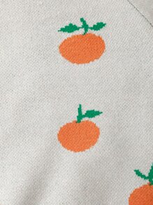 Baby Orange Pattern Raglan Sleeve Jumper - Apricot - View 6