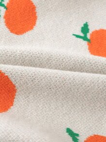 Baby Orange Pattern Raglan Sleeve Jumper - Apricot - View 7
