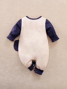 Yierying Đứa bé trai Phim hoạt hình con voi In Thiết kế bản vá 3D Áo liền quần - Nhiều màu - Xem 2