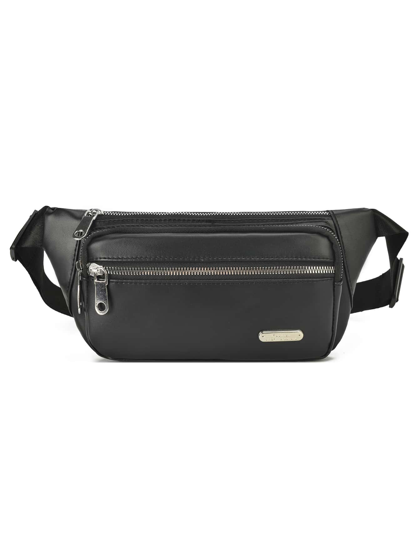 Men Metal Detail Waist Bag Chest Bag Bum Bags Fanny Pack For Commute Carry On Bags For Travel School Students Lightweight Multifunctional Anti Theft Sling Bags - Black - View 1