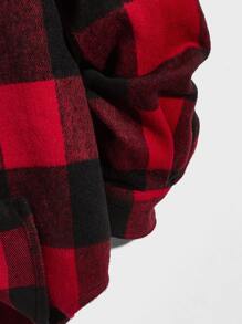 Manfinity VCAY 1 chiếc áo khoác vải tuýt kẻ caro Buffalo có mũ trùm đầu rộng rãi dành cho nam - Nhiều màu - Xem 4