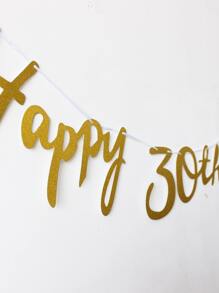 1 pieza Bandera de fiesta de cumpleaños - Dorado - Ver 4