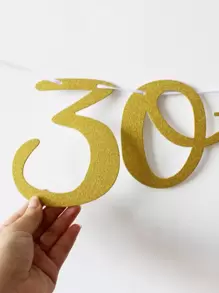 1 pieza Bandera de fiesta de cumpleaños - Dorado - Ver 5