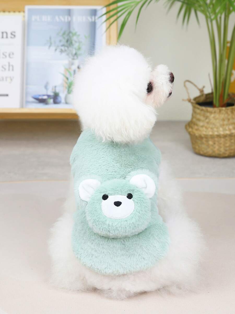 Áo khoác lông gấu bắc cực cho thú cưng, Quần áo cho chó, Áo vest cho mèo, Trang phục ấm chống rụng lông, Mùa thu đông mới, Áo vest cho thú cưng, Áo khoác cho chó, Trang phục hoạt hình chống rụng lông, Trang phục động vật, Mẫu mới phổ biến - Màu xanh Bạc hà - Xem 1