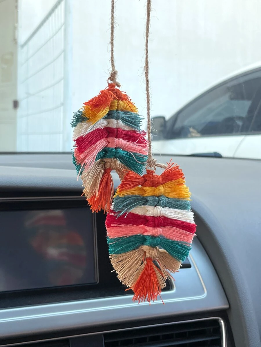 流蘇設計汽車空氣清新器懸掛裝飾物不附帶香水 - 彩色 - 查看 1