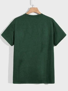 Manfinity RebelGame Men Cotton Slogan Graphic Tee - Dark Green - View 2