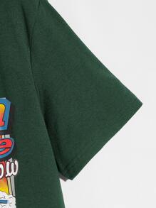 Manfinity RebelGame Men Cotton Slogan Graphic Tee - Dark Green - View 4