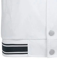 男士字母圖案飛行員夾克 - 白色 - 查看 3