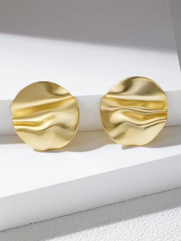 Textured Round Stud Earrings