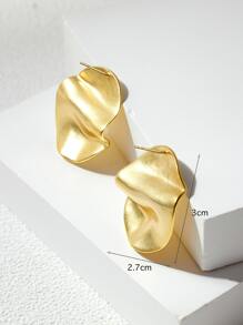 紋理質感圓形耳釘