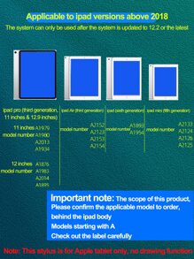 Lápiz óptico recargable activo anti-operación errónea específico para tabletas Apple - Blanco - Ver 7
