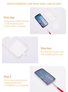 2pcs Phone Lanyard Fixing Clip Card - Clear - View 6