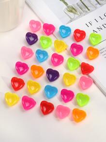 30入組隨機顏色愛心造型女孩髮夾,適用於日常生活