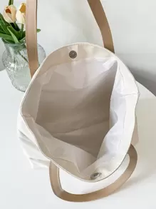 Túi đeo vai nữ họa tiết chữ Kawaii dễ thương, dung tích lớn, thiết kế chữ thời trang, túi tote nhiều màu, dành cho nữ, tân binh & nhân viên văn phòng, làm quà tặng cho giáo viên, dành cho bé gái, thiếu nữ, dành cho quý cô, dành cho nữ có mặt dây chuyền hình gấu, dùng khi đi làm/đi chơi/đi làm/văn phòng, dùng cho lễ hội/nghỉ mát/ngày lễ, ba lô đi học, túi xách đi học, dung tích lớn - Màu be - Xem 8