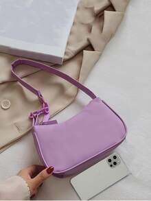 極簡風格單肩包 - 紫色 - 查看 6