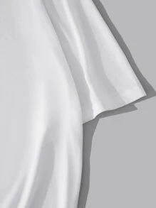 ROMWE MEN Street Life Tops Nam Ô tô/xe hơi Lá thư Giải trí - trắng - Xem 3